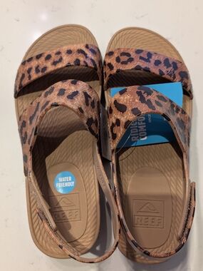 Reef Leopard-Pattern Slide Sandals - Brown/Tan/Black
